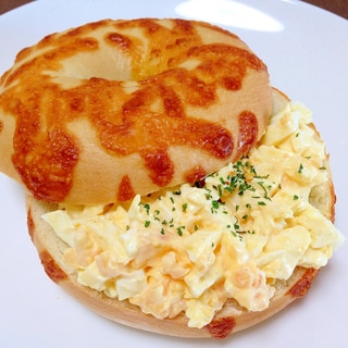 朝食に☆タルタル卵のベーグルサンド